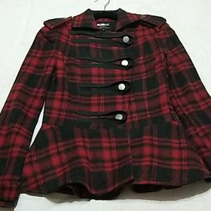 Plaid pea coat